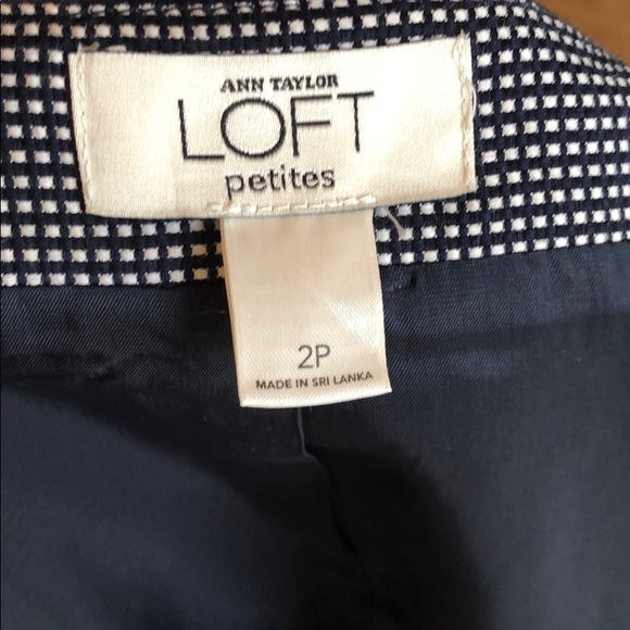 ANN TAYLOR LOFT SZ2P NAVY/WHITE JACKET - Picture 6 of 7